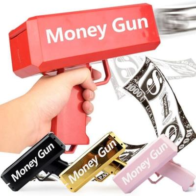 China Electronic Toy Hot Sale Customized Logo Plastic Rain Spray Gun Props Party Toy Gun Shooter Cash Gun Super Cool Shooting Gun for sale