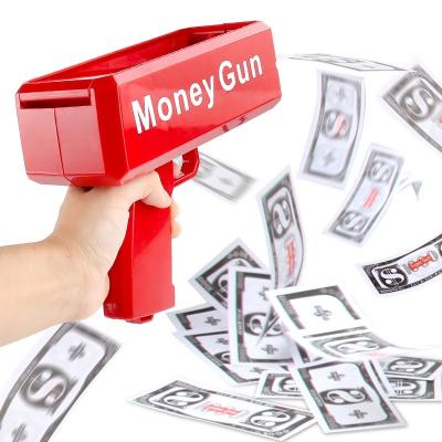 China Electronic Toy OEM Logo Custom Color Gambling Make It Rain Cash Shooter Spray Gold Money Gun Toy for sale