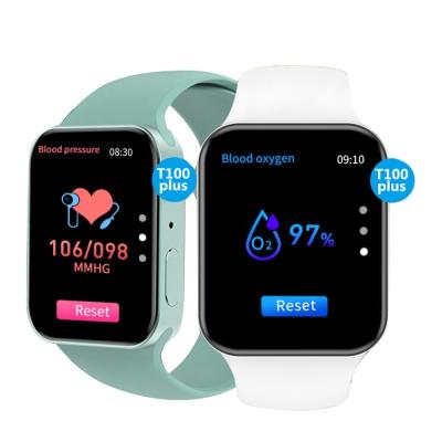 China 2022 NEW Touch Screen iwo Sport Wearable Device T100plus Smart Watch Body Temperature Reloj Inteligente Smartwatch T100 plus 7 seri for sale