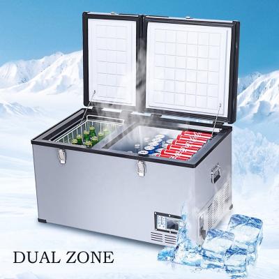 China Portable Vacation 100L 24V DC Compressor Refrigerator 12v Car Freezer Refrigerator 12v Boat Cooler Box for sale