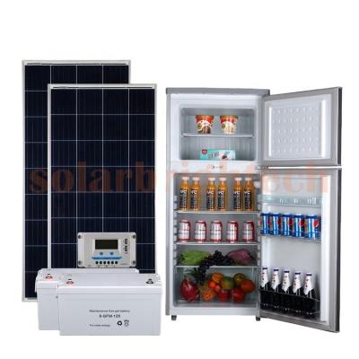 China DC Battery Powered Cool Compressor 170L Solar Panel Power Upright Solar Fridge 12v 24v Fridge for sale