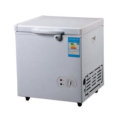 China Hotel Energy Deep Chest 12V 24V Small Solar Powered DC Fridge Freezer 60L Camping Freezer for sale