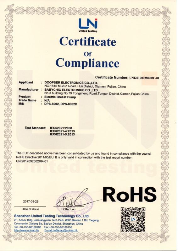 RoHS - Xiamen Doopser Electronics Co., Ltd.