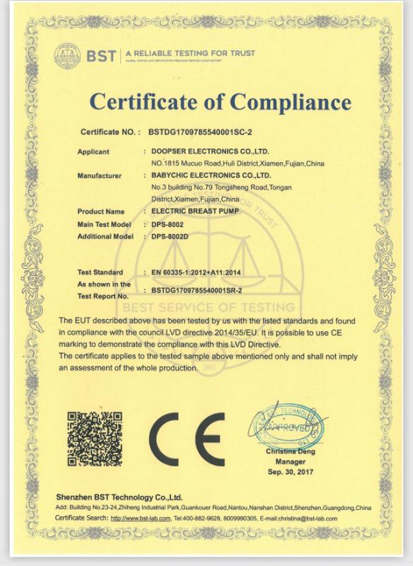 CE - Xiamen Doopser Electronics Co., Ltd.