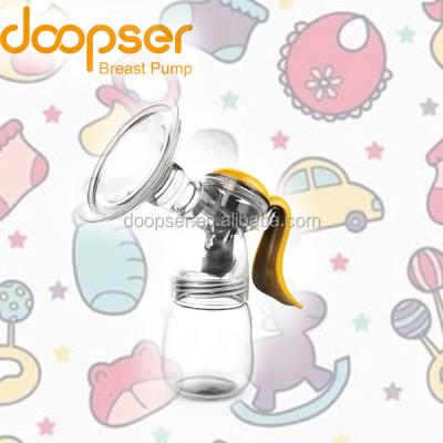 China BPA Free Food Grade PP Silicone Manual Breast Pump Doopser Enlargement With Bottle for sale