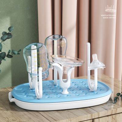 China BPA Free BPA Free Baby Bottle Drying Rack With Cover + Drying Storage Container + Sterilize 3 In 1 Baby Bottle Drying Rack for sale