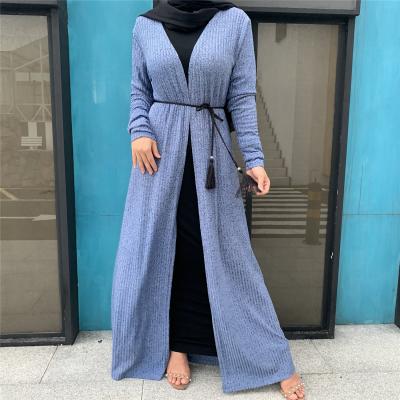 China 4040 Color Kuwii 4 Colors Knitted Sweater Muslim Long Sleeve Knitted Sweater Muslim Abayas Women's Kimono Abayas Open Abayas Autumn/Winter for sale