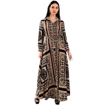 China 2079 kuwii and american muslim dresses S-2XL long muslim abaya dress abaya women dress printed Southeast Asian European style for sale