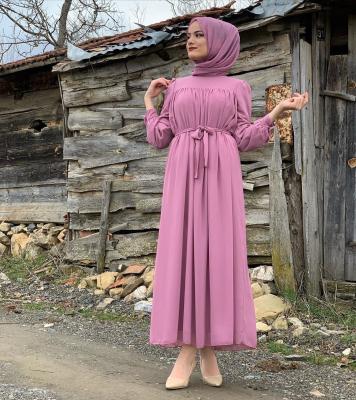 China 3080 chiffon kuwii cord abaya muslim abaya dress high quality turkish chiffon long maxi dress sleeve for sale