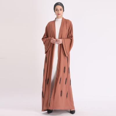 China 3110 Polyester kuwii spring and summer European American Dubai beaded cardigan robe open robe abaya for sale