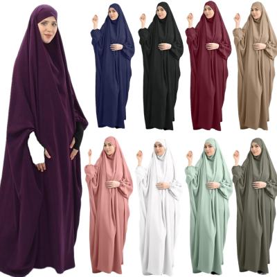 China 3041 Kuwii high quality new product plus free size islamitische jilbab prayer robe one piece jilbab for sale