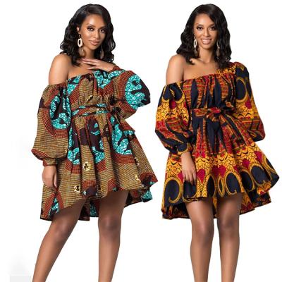 China 7011 polyester kuwii african women's long sleeve dashiki print dress fashion indonesian african dress short skirt long dress for sale