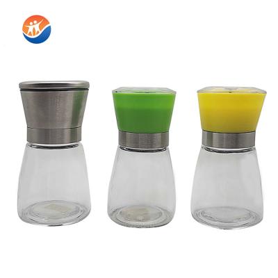 China Freshness Preservation Factory Price 180ML Glass Bottle Himalayan Set Grinder, Salt Pepper Jar Salt and Pepper Maker for sale