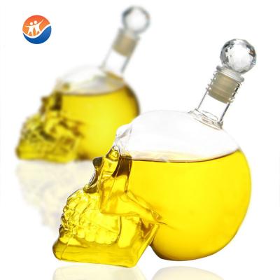 China ECO 120ml 200ml 400ml 750ml head shaped creative liquor glass bottle vodka bottle with synthetic cap for sale