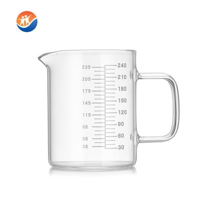 China Eco-freindly New Arrival Pyrex Beaker With Handle Glass Coffee Mug for sale