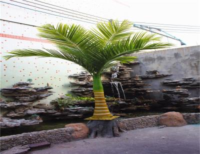 China Cheap Artificial Fiberglass Palm Tree Artificial Outdoor Coconut With Fresh Fruit Coconut for sale