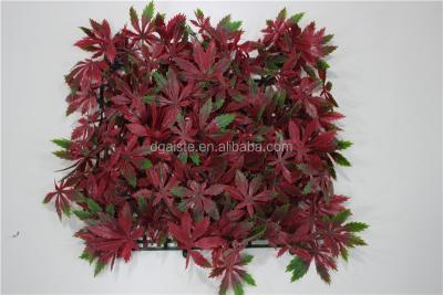 China Eco-friendly Wall Decoration Hedge Boxwood Red Maple Leaf Fence Ornamental Artificial Grass for sale