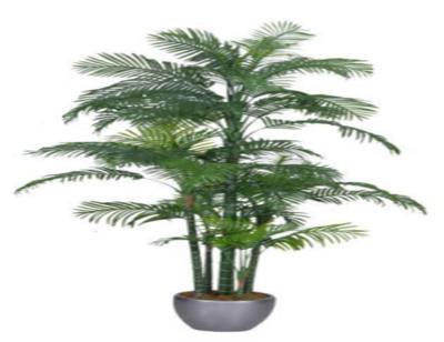 China Small classic cheap artificial artificial artificial palm tree areca palm tree bonsai tree for sale