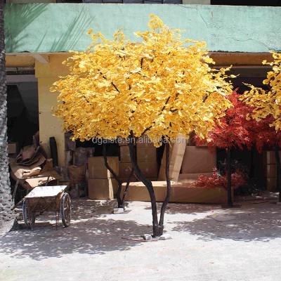 China Yellow Artificial Silk Flower Tree Restaurant Indoor Decoration Ginkgo Biloba Plants Trees Plant Supplier for sale