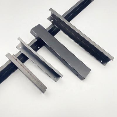 China Hot Modern Aluminum Alloy Modern Black No Drill Holes Tiradores Para Muebles Kitchen Pullslong Handles Cabinets for sale