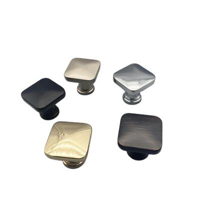 China Simple Square Modern Zinc Alloy Single Hole Knob Cabinet Knobs Handles Cabinet Furniture Dooroom Cupboard Handles Pulls for sale