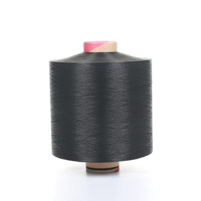 China Viable DTY 150/144/1 S twist NIM 1 ht coat dyed black yarn for sale