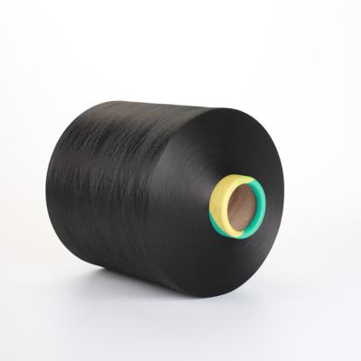 China Sustainable POLYESTER TEXTURED 150/48 S TWIST BLACK YARN for knitting for sale