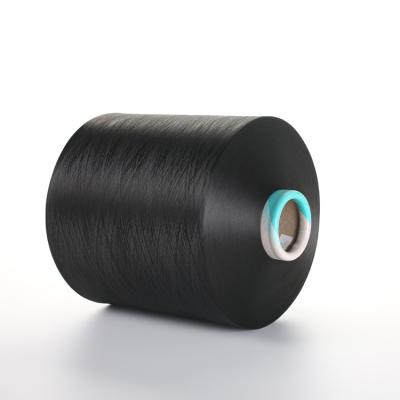 China Polyester Yarn SD 100D NIM DDB Sustainable dty Black For Fly Knitting Shoes for sale