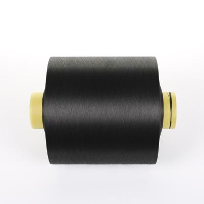 China Sustainable 100 Denier Polyester Filament Thread 100/144 SD Dope Dyed Black DTY Thread 100% Polyester for sale