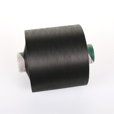 China 150/144 dope 100% dty sustainable dyed textured black polyester yarn for sale