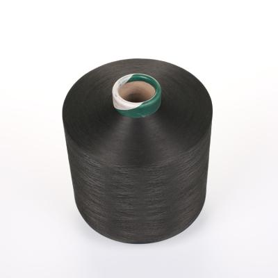 China Sustainable special black soft blended polyester textured filament microfiber dty thread 150/144 export to Peru for sale