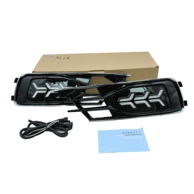 China Hot Selling ABS WINAUTO LED Daytime Running Light With Yellow And Blue Light For Audi A6 2016 - 2018 for sale