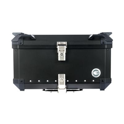 China Motocycle COOCASE 65L Aluminum Black Motorcycle Rear Tail Boxes Waterproof Topbox Trunk Case Box for sale