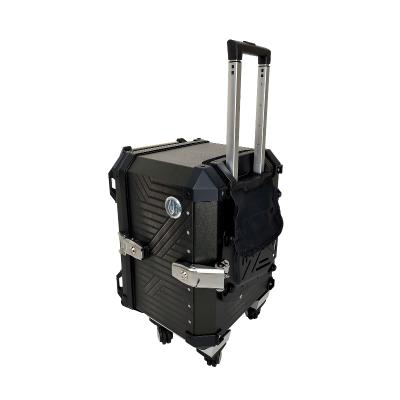 China COOCASE 58L Motocycle Metal Interlocked Bars Aluminum Alloy Motorcycle Trolley Tail Box Combination Trolley Case Luggage for sale