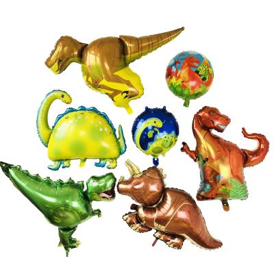 China Cute 3D Standing Dinosaur Birthday Deco Party Supplies Kids Toys Foil Dinosaur Balloons for sale