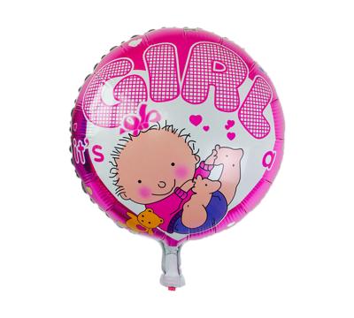 China 2021 cute new kind of design happy birthday say cute baby party foil round 18 inch foil balloons 1pack=50pcs for sale