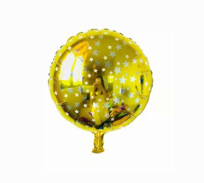 China Sweet High Quality Colorful Round Print Stars 18 Inch Metallic Foil Balloons For Party Decoration 1pack=50pcs for sale