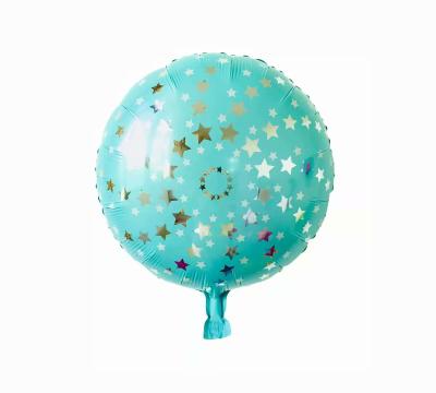 China 1Pack=50pcs Sweet High Quality Colorful Round Print Stars Metallic Foil Balloons For Party Decoration for sale