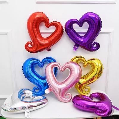 China Gift Toy Hook Heart Shape Aluminum Foil Balloons Wedding Party Decoration Valentine Days Birthday Baby Shower Inflatable Air Balloons for sale