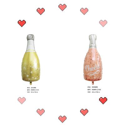 China Cute Huge Champagne Bottle Foil Balloon For Happy Birthday Party Decor Perfection Holiday Theme Supplies for sale