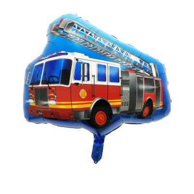 China Cute Children's Toy Cartoon Car Balloons Fire Truck Car Train Foil Balloon For Kids Gifts Birthday Party Decorations for sale