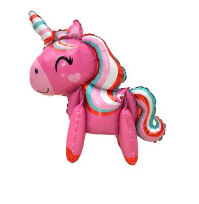 China Wholesale New Cute Cartoon Shape 3D Unicorn Animal Foil Balloons For Baby Shower Toy Birthday Party Decoration for sale