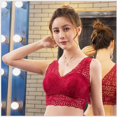 China Big cup girl selling plus size lace seamless one-piece wireless hot QUICK DRY bra in bra for sale