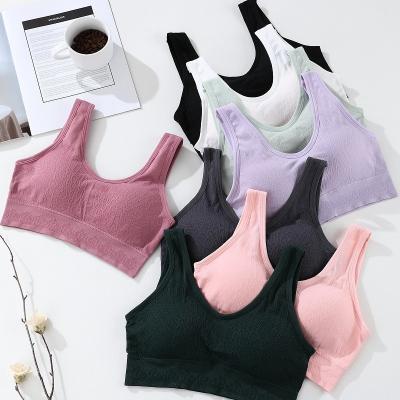 China 2021 New Latex Homecoming QUICK DRY Women's Underwear Anti Seamless Light Push Up Sports Bra Vest Wrapped Vest for sale