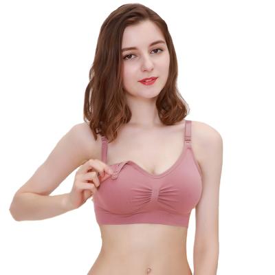 China Large Breathable Seamless Nursing Bra No Steel Ring For Pregnant Women Front Open Maternity And Nursing Bras for sale