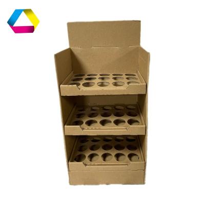 China Eco-friendly Customized cardboard corrugated makeup display stands Cardboard Counter Display for Cosmetics for sale