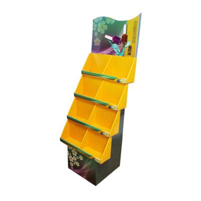 China Eco-friendly Customized shop cardboard corrugated makeup display stands Cardboard Counter Display for Nail Polish for sale