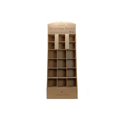 China Eco-friendly Customized cardboard corrugated Counter display stands stepped cardboard display rack units stand for gift boxes for sale