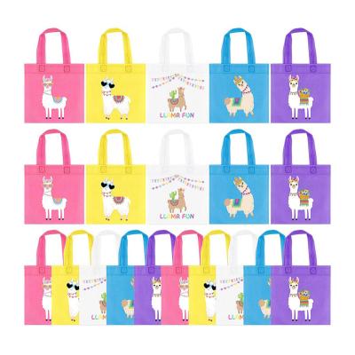 China Recyclable; Who respects the environment; Birthday Festival Family Party Cartoon Alpaca Eco Friendly Nonwoven Goodie Bags Factory Customized Wholesale Hot Reusable for sale