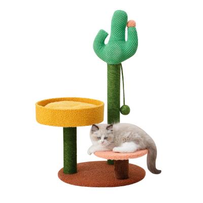 China Cat Scratcher Tree Cactus Design Medium Size Sustainable Cat Scratching Toy For Small House Use for sale